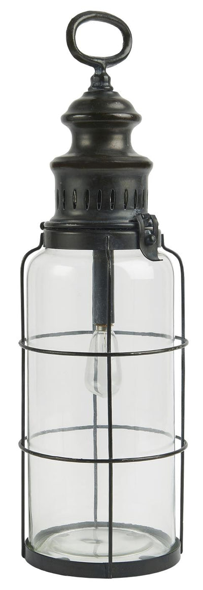 LED-lanterne m/gitter om glasset