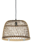 Henglampe i bambus med sorte detaljer